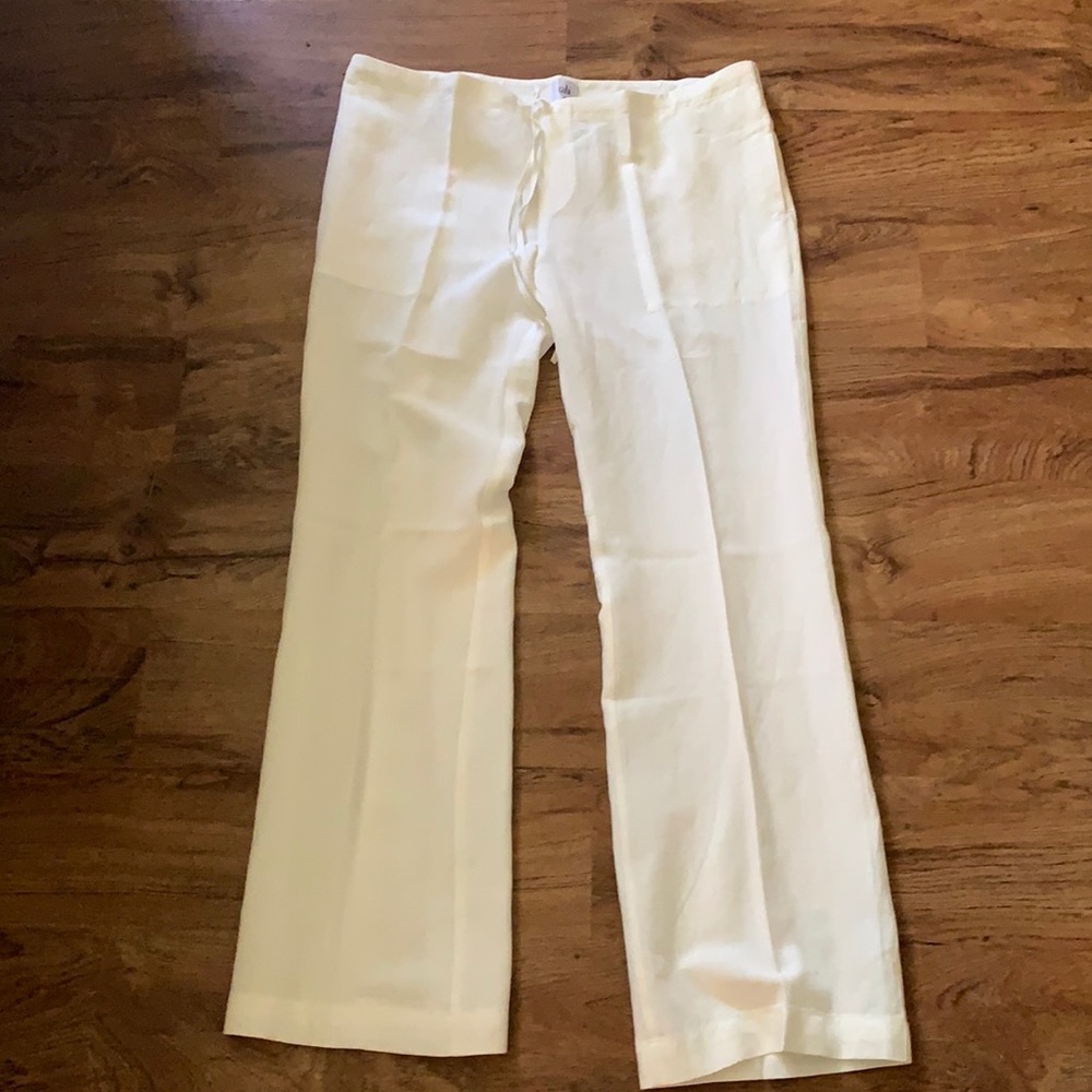 White linen slacks size medium